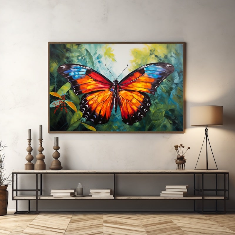 Tableau Papillon Coloré, art mural décoration nature