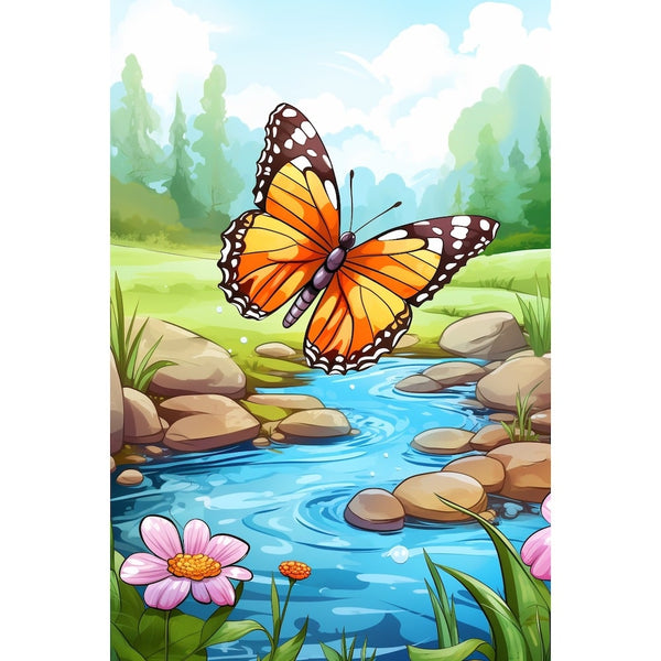 Tableau Papillon Enfant, art mural décoration nature