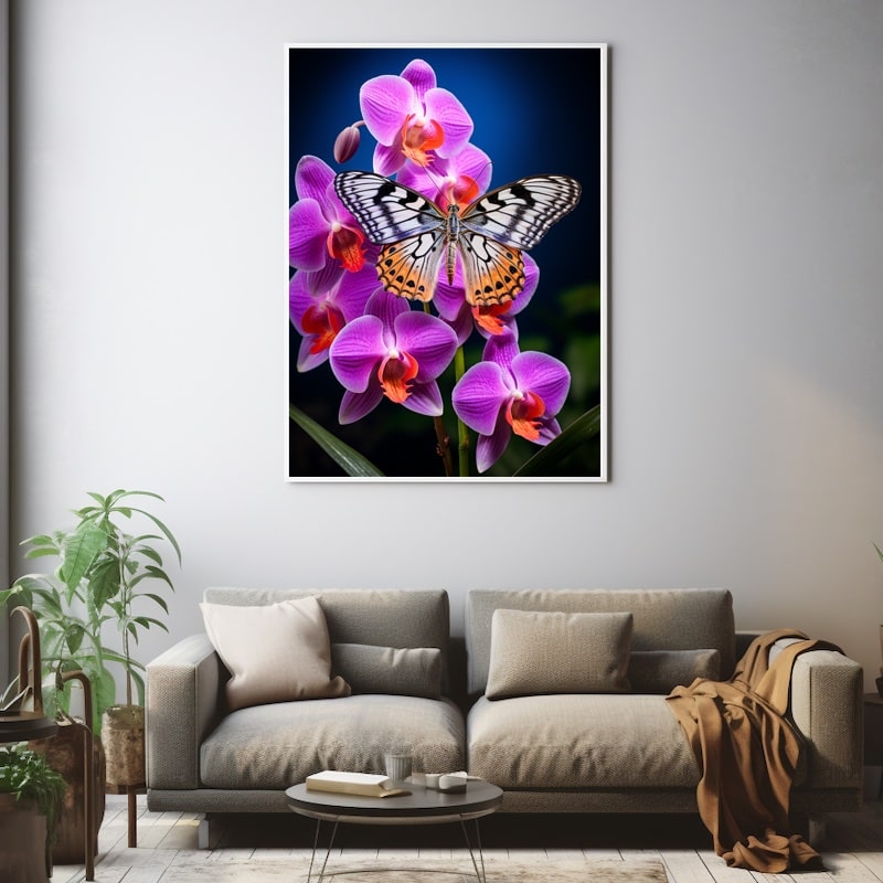 Tableau Papillon Et Orchidée