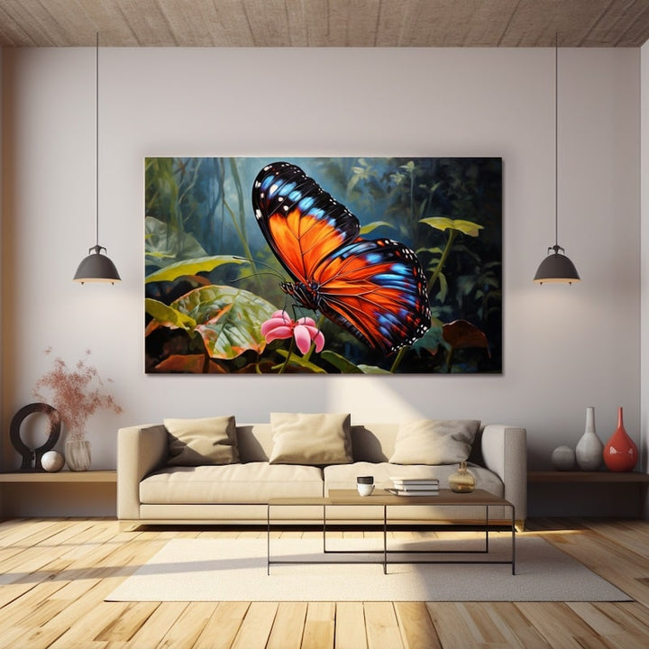 Tableau Papillon Tropical en Jungle, art mural décoration nature