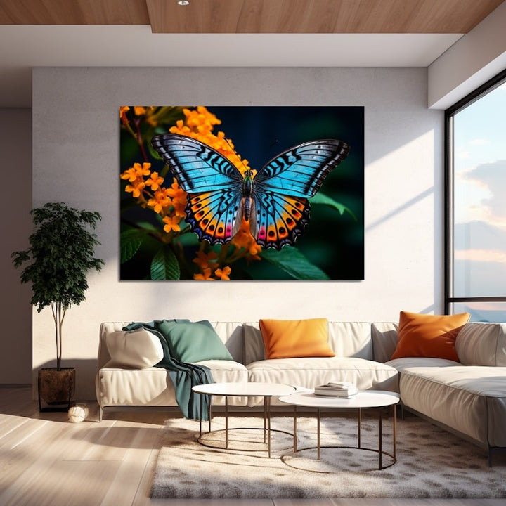 Tableau Papillon Multicolore, art mural décoration nature