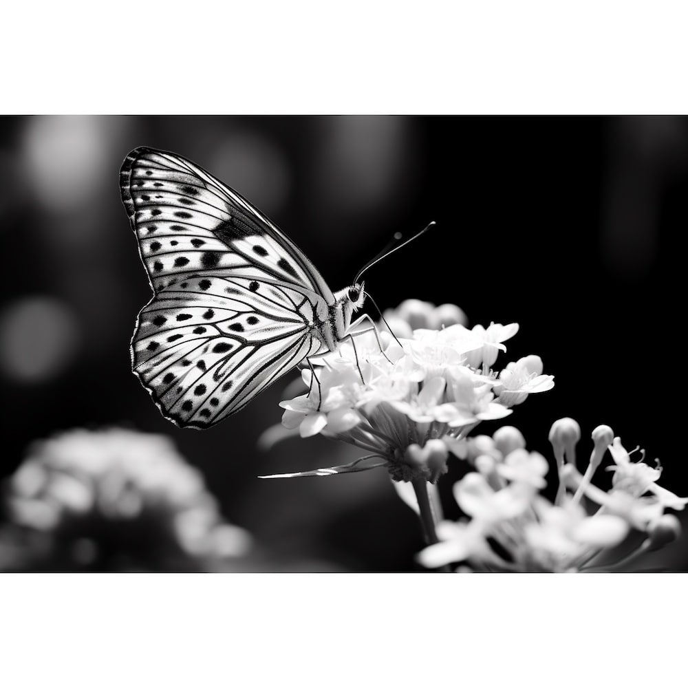 Tableau Papillon Noir Blanc