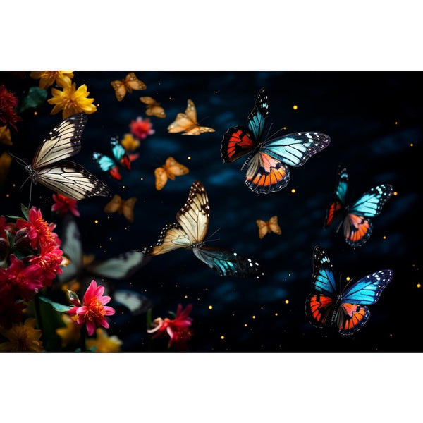 Tableau Noir Papillon, art mural décoration nature