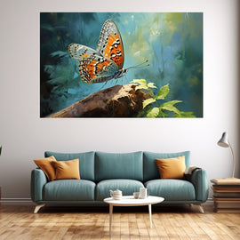 Tableau Papillon à l'Huile, art mural décoration nature