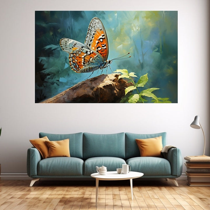 Tableau Papillon à l'Huile, art mural décoration nature