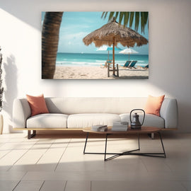 Tableau Parasol Plage, art mural décoration nature