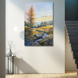 Tableau Pastel Paysage, art mural décoration nature