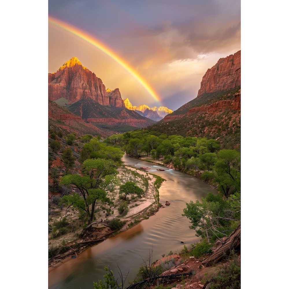 Tableau Arc en Ciel Paysage, art mural décoration nature