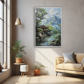 Tableau Paysage Asie, art mural décoration nature