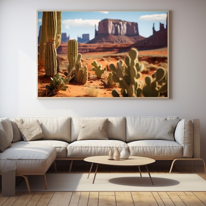 Tableau Paysage Avec Cactus