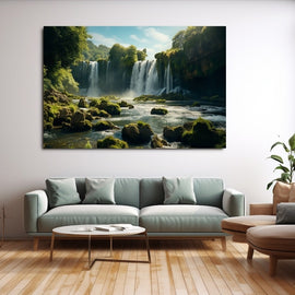 Tableau Cascade et Rivière, art mural décoration nature