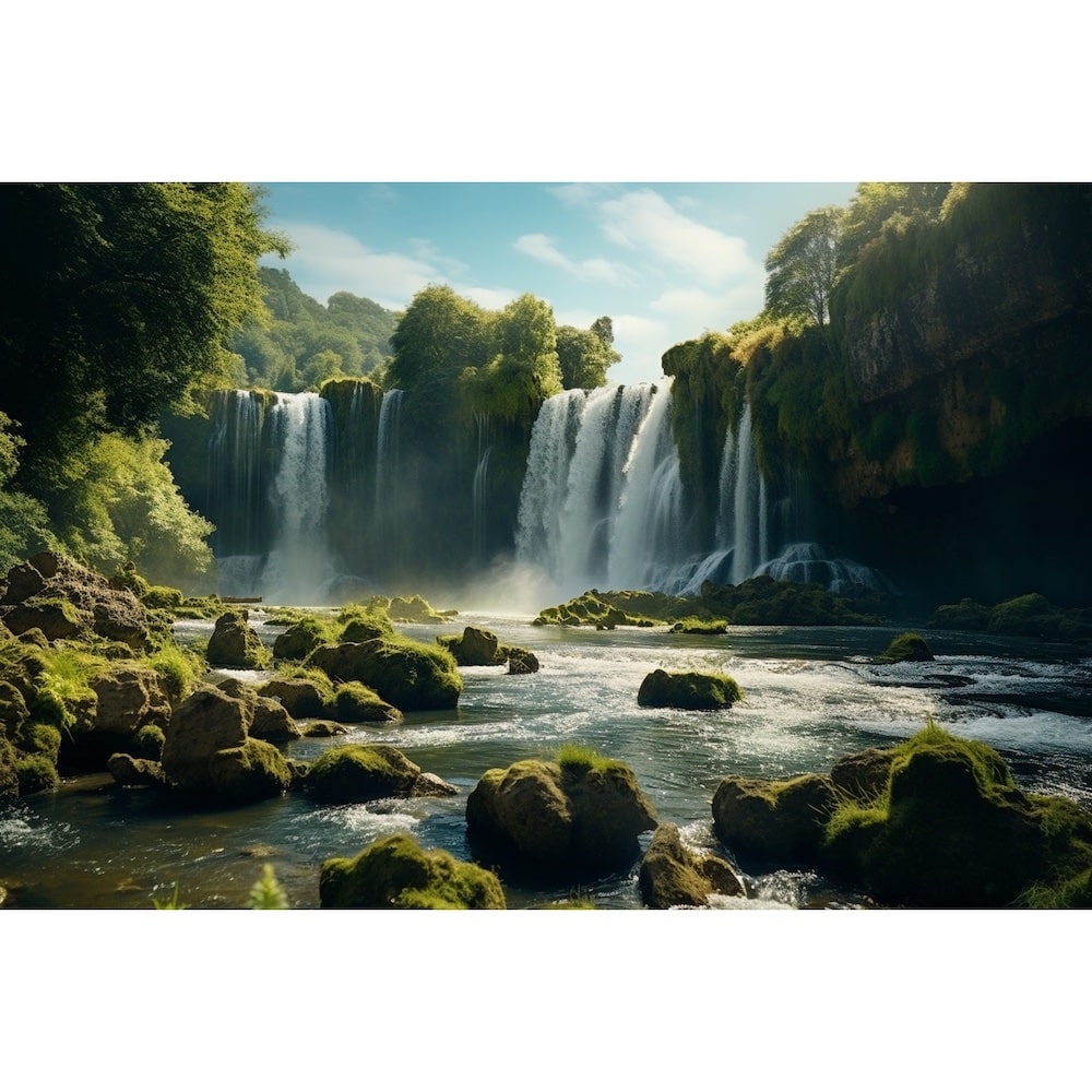 Tableau Cascade et Rivière, art mural décoration nature