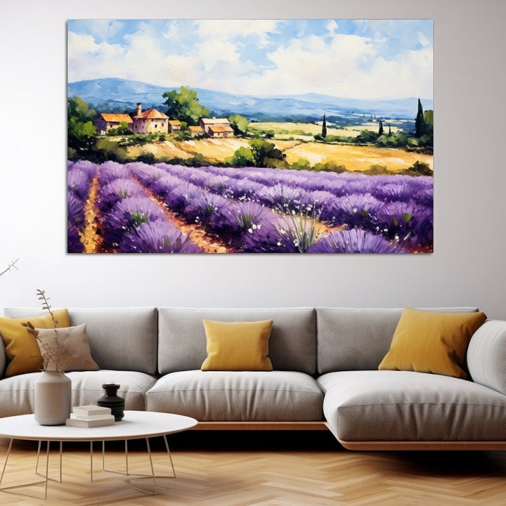 Tableau Paysage Champs de Lavande, art mural décoration nature