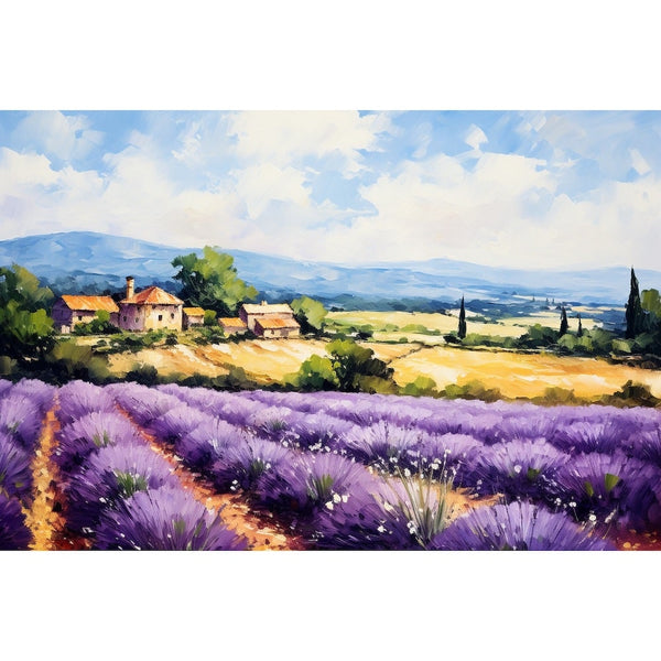Tableau Paysage Champs de Lavande, art mural décoration nature
