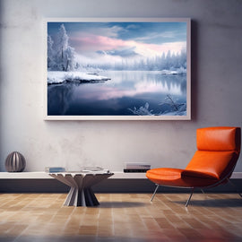 Tableau Paysage D'Hiver, art mural décoration nature