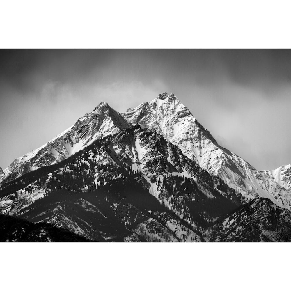 Tableau Paysage De Montagne Noir Et Blanc