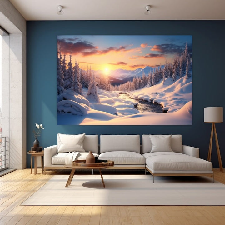 Tableau Paysage de Neige, art mural décoration nature