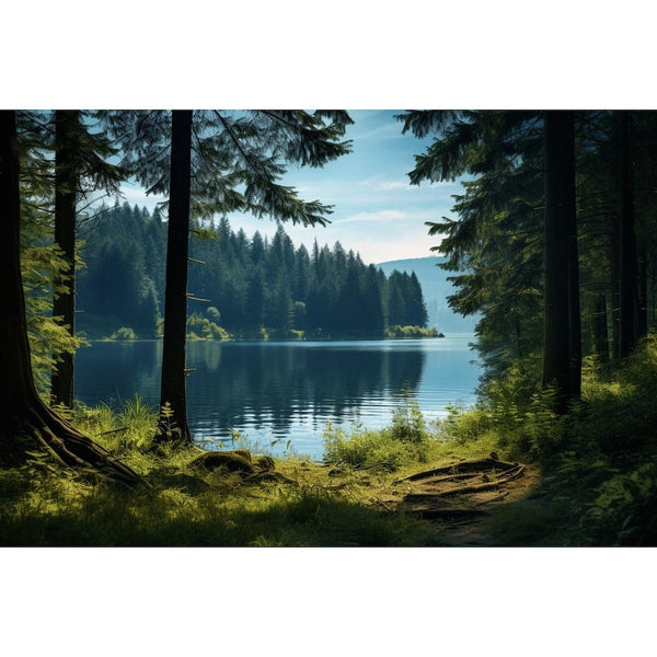 Tableau Paysage Forêt Eau, art mural décoration nature