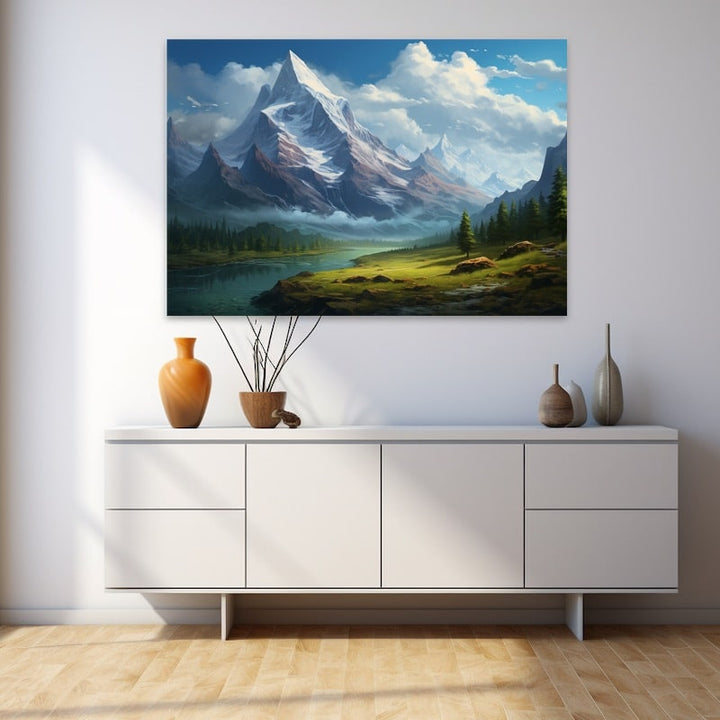 Tableau Paysage Moderne Montagne, art mural décoration nature