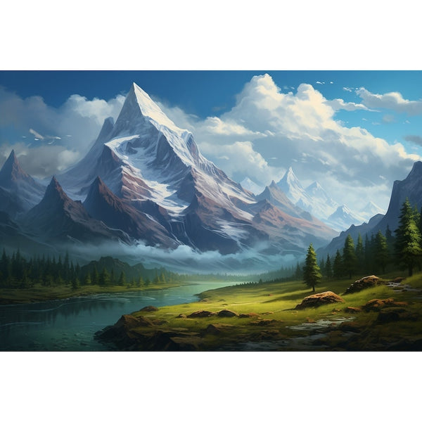 Tableau Paysage Moderne Montagne, art mural décoration nature
