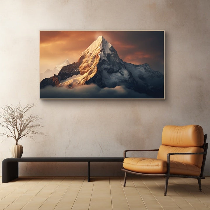 Tableau Paysage Montagne Neige, art mural décoration nature