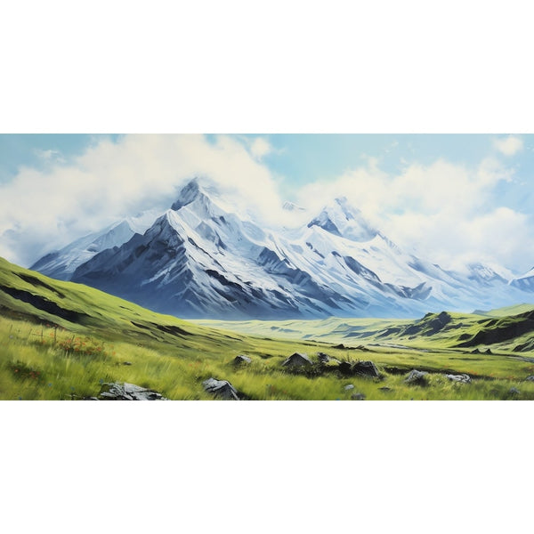 Tableau Alpage Verdoyant Panoramique, art mural décoration nature