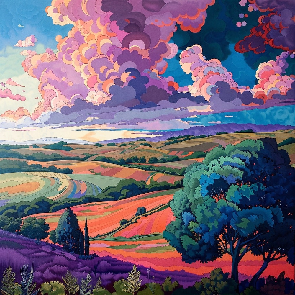 Tableau Pop Art Paysage, art mural décoration nature