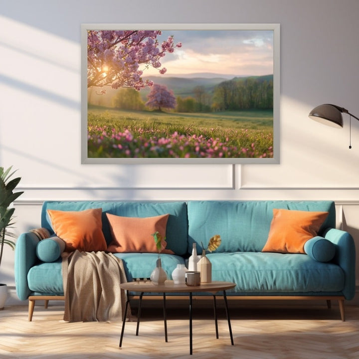 Tableau Paysage Printemps, art mural décoration nature