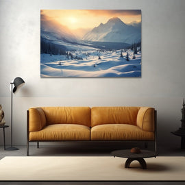 Tableau Paysage sous la Neige, art mural décoration nature