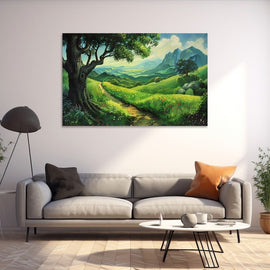 Tableau Paysage Vert, art mural décoration nature