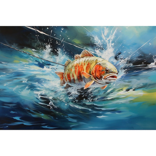 Tableau de Pêche Poisson, art mural décoration nature