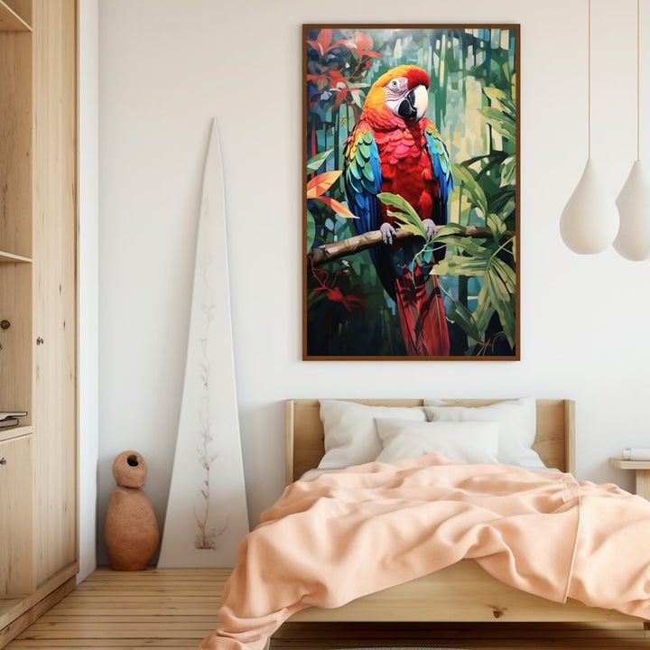 Tableau Peint Perroquet Art Moderne