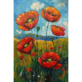 Tableau Peint de Coquelicot