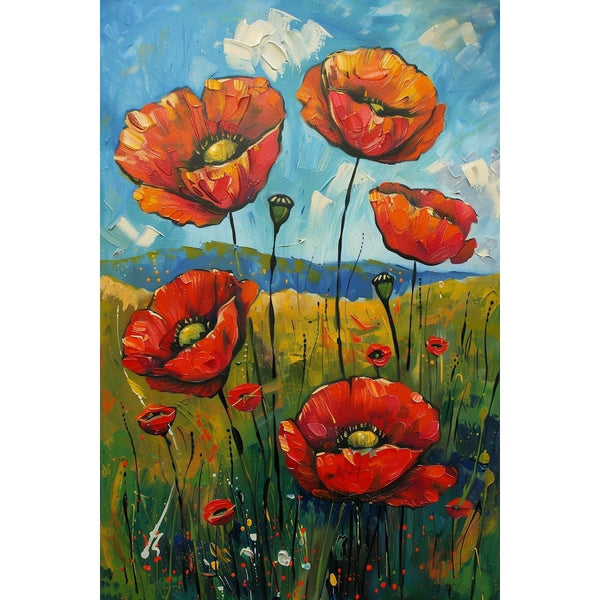Tableau Peint de Coquelicot