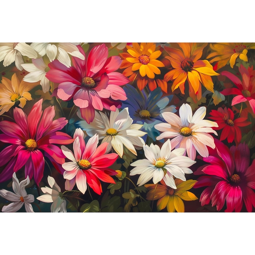 Tableau Peinture À l'Huile Fleurs Moderne, art mural décoration nature