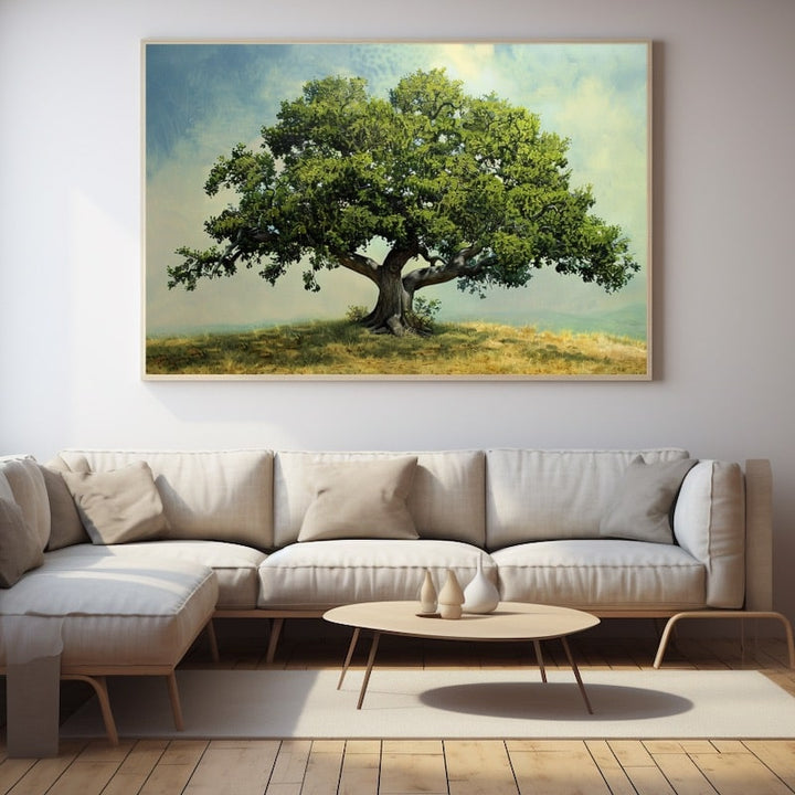 Tableau Peinture À l'Huile Arbre, art mural décoration nature