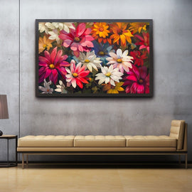 Tableau Peinture À l'Huile Fleurs Moderne, art mural décoration nature