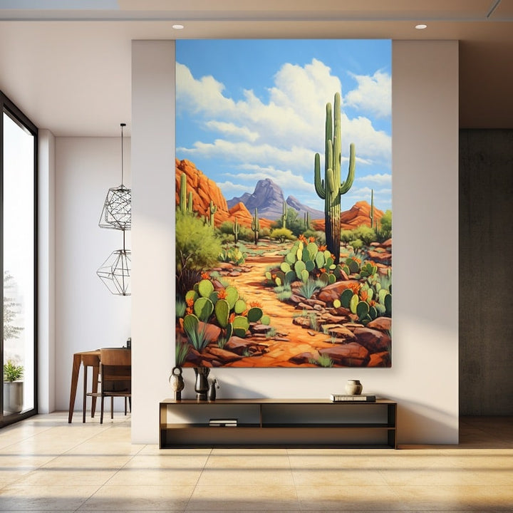 Tableau Peinture Acrylique Cactus