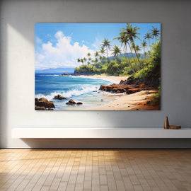 Tableau Peinture Acrylique Plage, art mural décoration nature