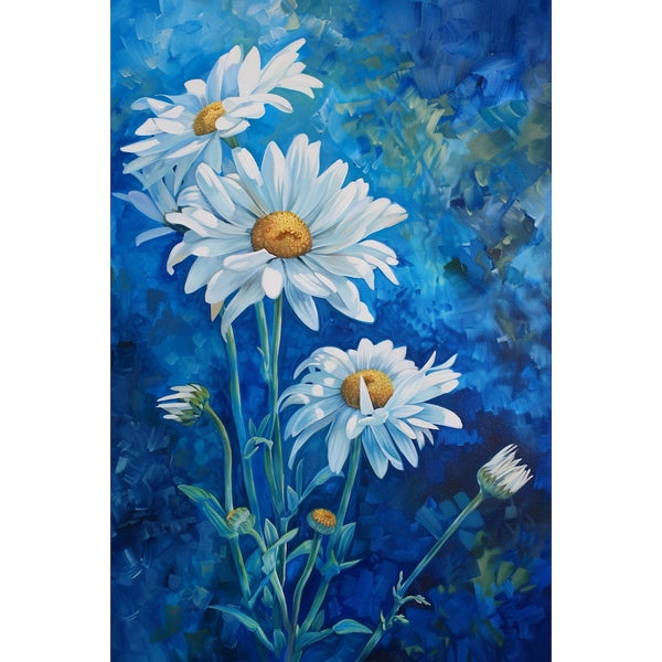 Tableau Peinture Acrylique de Fleurs Blanches
