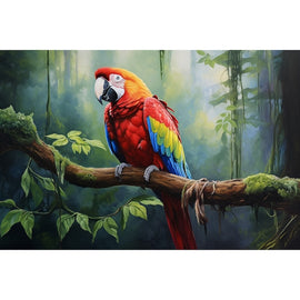 Tableau Peinture Perroquet Ara, art mural décoration nature
