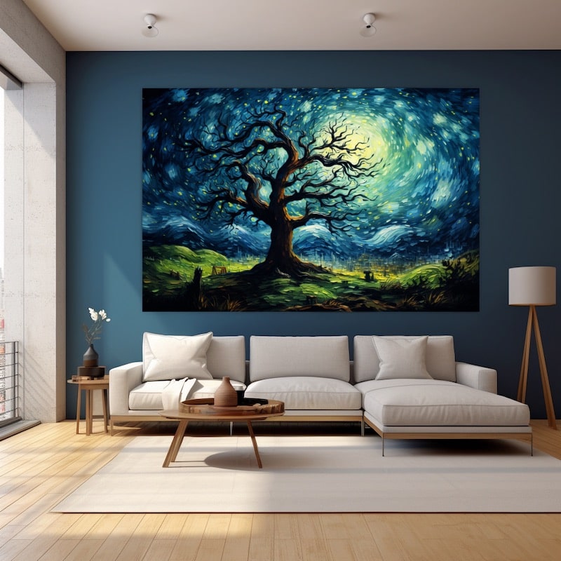 Tableau Peinture Arbre Abstrait