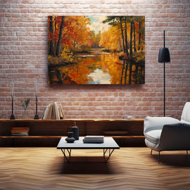 Tableau Peinture Automne, art mural décoration nature