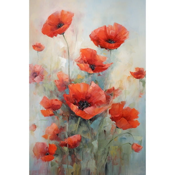 Tableau en Peinture avec des Coquelicots