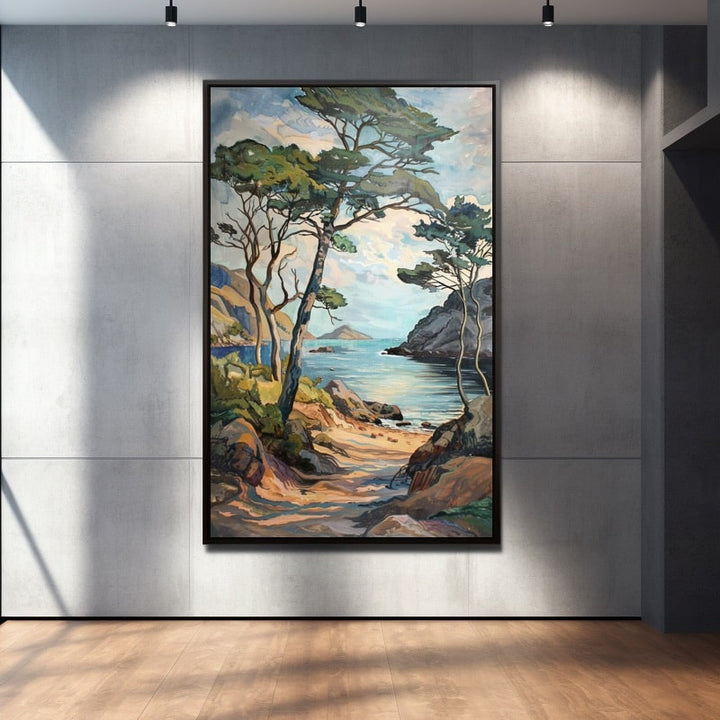 Tableau Crique aux Pins, art mural décoration nature