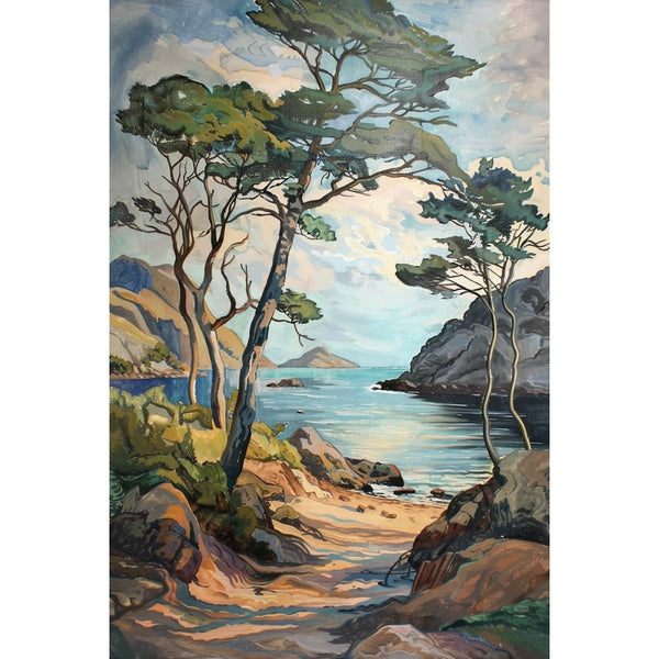 Tableau Crique aux Pins, art mural décoration nature