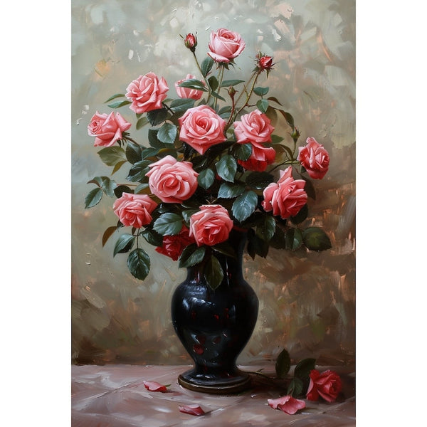 Tableau Peinture Bouquet de Roses, art mural décoration nature