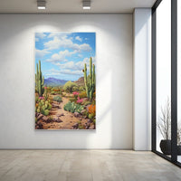 Thumbnail for Tableau Peinture Cactus Avec Fleurs