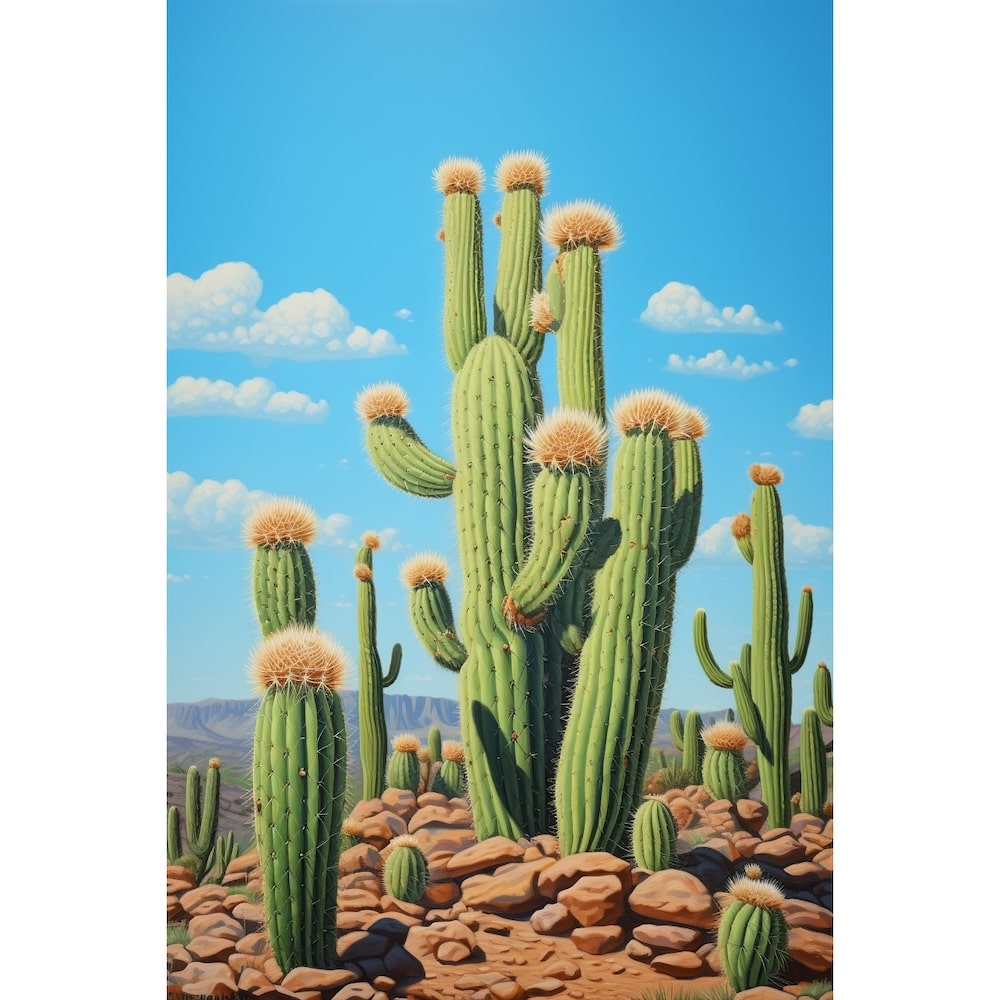 Tableau Peinture Cactus