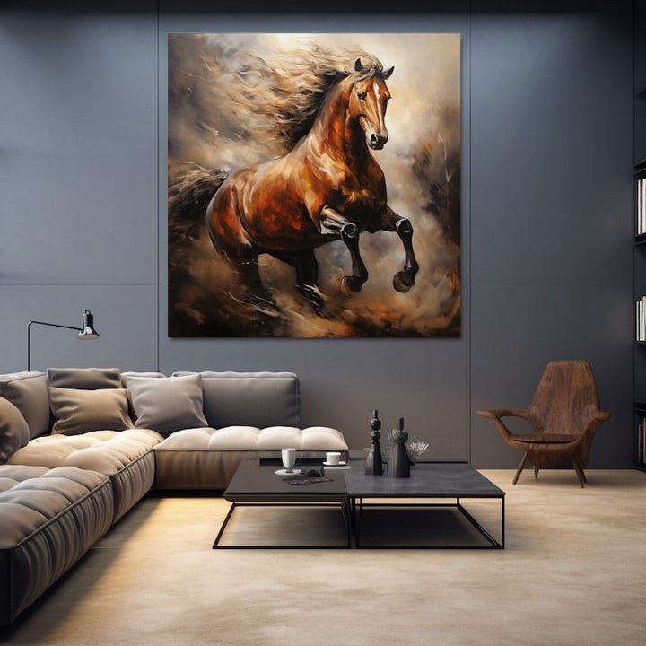 Tableau Peinture Cheval Paris, art mural décoration nature